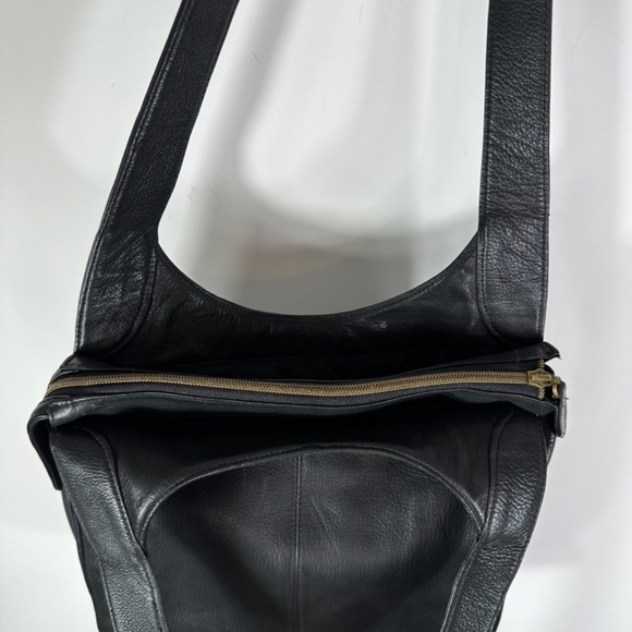 Fossil Leather Tote Purse Shoulder Bag Black Double Handle Large - Picture 10 of 16